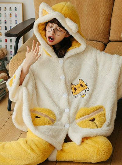 Yellow Jingle Cats Cartoon Animation Sleepwear
