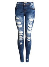 Slim Stretch Holes Jeans