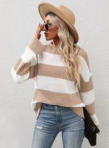 Long-sleeved Semi-turtleneck Knitted Sweater