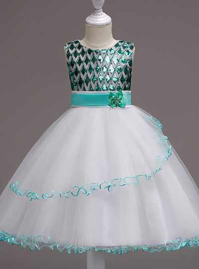 Sequin Sleeveless Princess Dress Girls Clothes