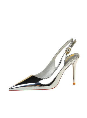 Shallow Pointed Hollow Back Strap Shoes