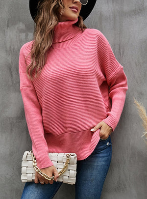 Solid Color Pit Slit Ladies Lapel Sweater