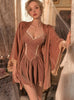 Velvet Pajamas Sleeping Bathrobe Two-piece Set