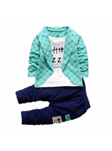 Baby Kids Button Letter Bow Clothing Sets