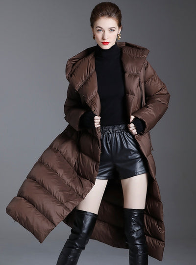 Thick and Long Ankle Knee-length Down Jacket