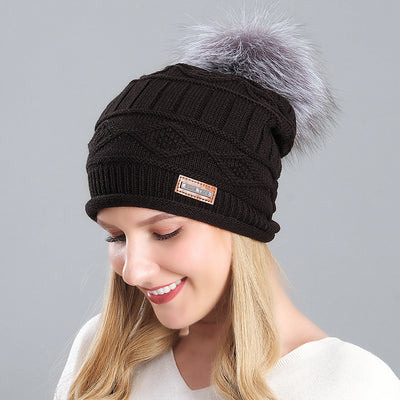 Knitted Hats Ladies Wool Hats Thickened