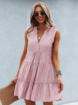 V-neck Sexy Solid Ccolor Dress