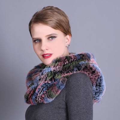 Rex Fur Hat Scarf Integrated Hat Scarf Dual-purpose