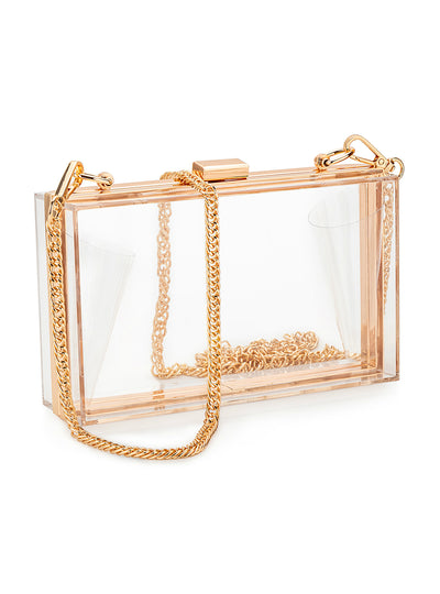 Women Acrylic Clear Clutch Transparent Crossbody Purse 