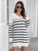 Striped V-neck Long Sleeve Sweater
