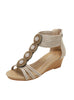 Retro Beaded Wedge Roman Sandals