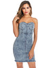 Sexy Tube Top Backless Denim Sress