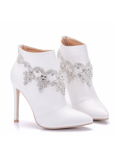 Weddings Pointy Rhinestones Flowers Boots