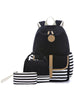 Canvas Backpack Schoolbag Three-piece Set