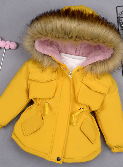 Baby Girl Denim Jacket Plus Fur Warm Toddler