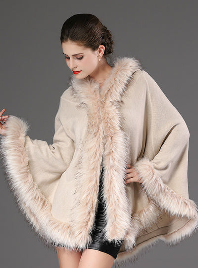 Collar Hooded Knitwear Cardigan Shawl Cloak