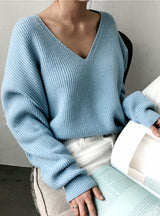 Women's Sweaters V-Neck Minimalist Tops
