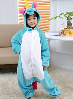 Pajamas Kids Children's Onesie Blue Pegasus Unicorn