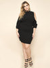 Black Plus Long Sleeve Knit Dress
