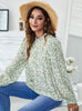 Printed Long-sleeved Blouse Top