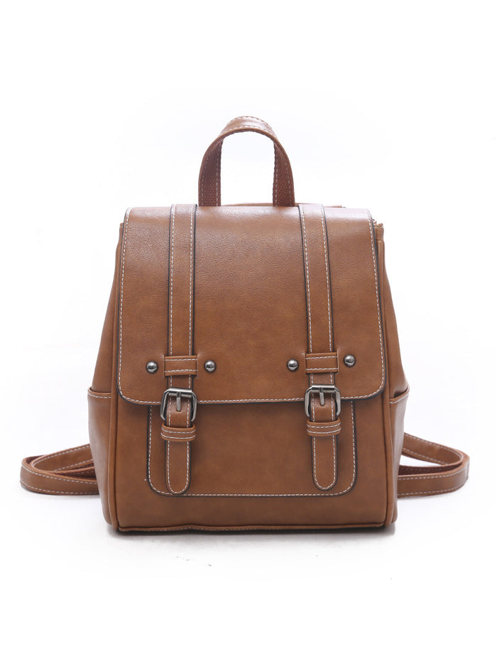 Retro Style Women's Pu Girls' Backpack