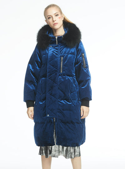 Thick Winter Down Coat Deep Blue New Jacket