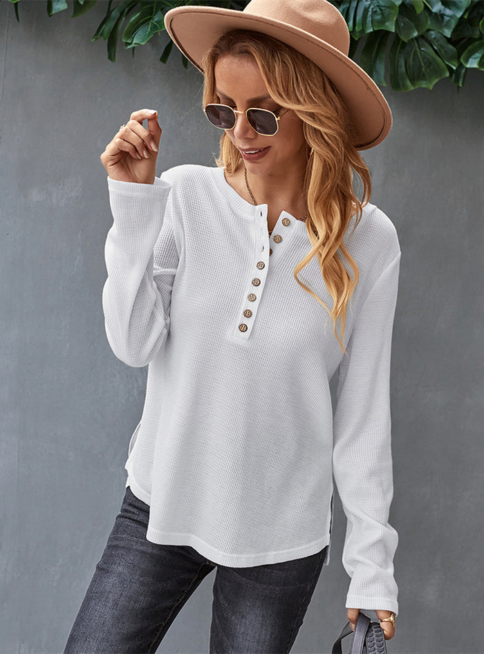Long Sleeve Solid Color T-shirt