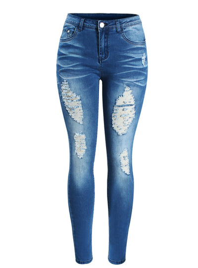Mid Waist Stretch Skinny Pencil Pants Jeans 