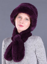 Female Winter Rex Rabbit Hair Knitted Wool Hat
