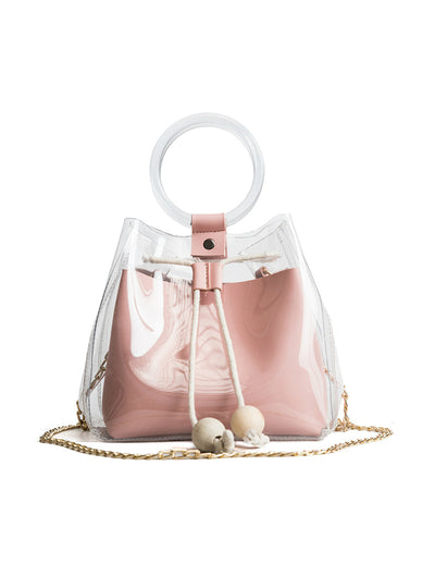 Mini Small Shoulder Bag Clear Transparent Drawstring