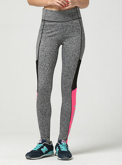 Leggings Push Up Bodybuilding Pants Letter Pink