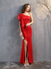 One Shoulder Split Prom Dress
