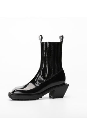 Elastic Square Head High Heel Boots