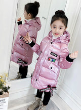 Pink Thickened Medium Long Cotton-Padded Jacket