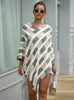Women Fringe Sweater Cloak Plaid