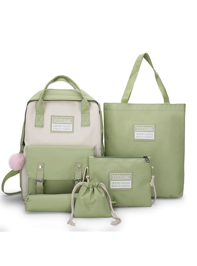 Small FreshFive-piece Schoolbag Student Backpack