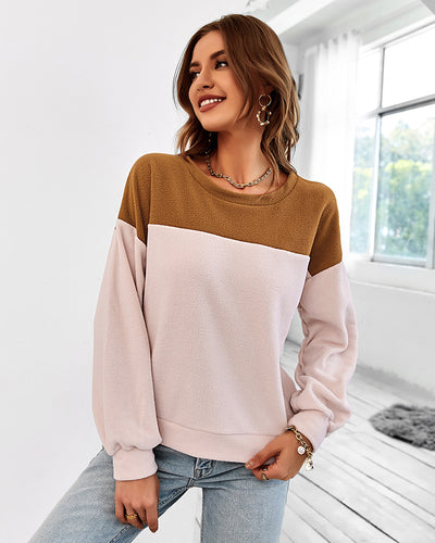 Knitted Splicing Sweater Wild Top