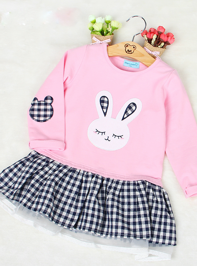 Rabbit Appliques Design for Girls Dresses