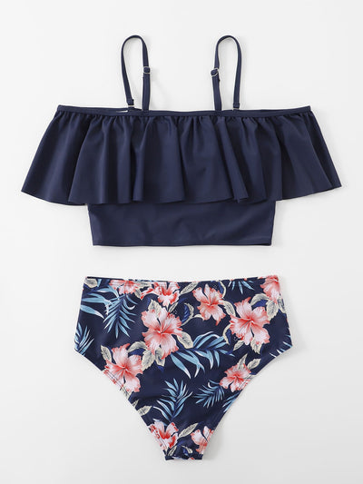 Lotus Leaf Swimsuit Off the Shoulder Bikini