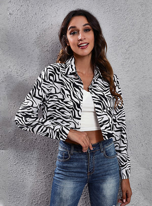 Zebra Long Sleeve Thin Coat