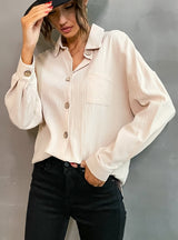 Collar Long Sleeve Casual Cotton Shirt