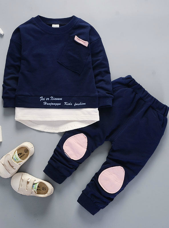 Long Sleeve T-shirt Pants 2pcs Suits Kids Clothing Sets