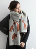 Cashmere Scarf Fox Printed Thicken Warm Cape 