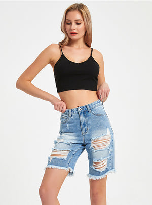 Straight Loose High Waist Middle Pants Jeans
