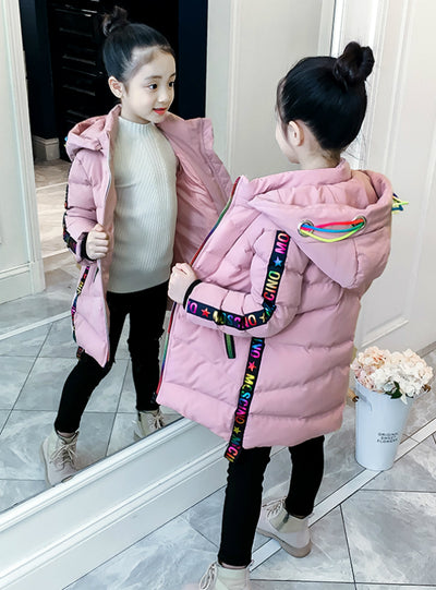 Thickened Coat Girl's Long Cotton-Padded Jacket