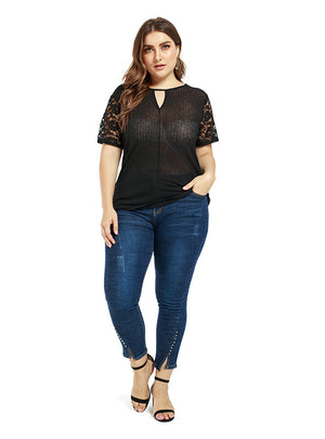 Splicing Lace Perspective Single-wearing Top
