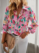 Printed Long-sleeved Casual Shirt Blouse