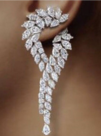 Earrings Luxury Cubic Unique Curve Big 