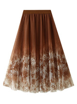 Retro-style Gradient Ink Print Skirt