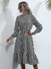 Vertical Striped Long-sleeved Pullover Dress